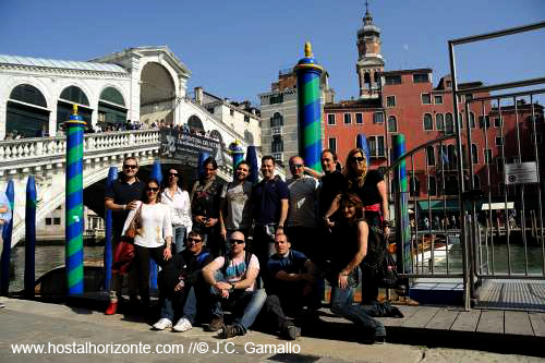Grupo de amigos del viaje a Venecia