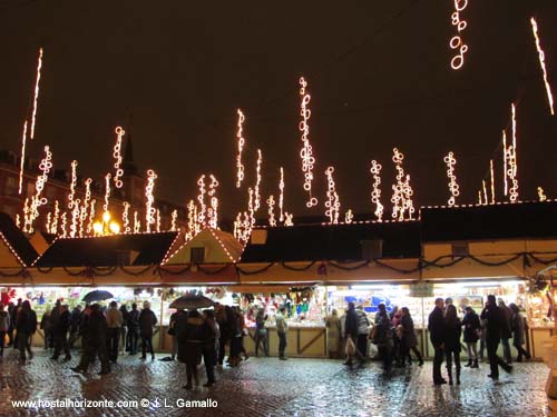 Mercado de Navidad Madrid Luces Plaza Mayorl Spain