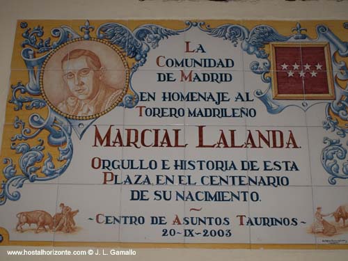 Plaza de toros de la Ventas Madrid Spain Inscripcion a Marcial Lalanda